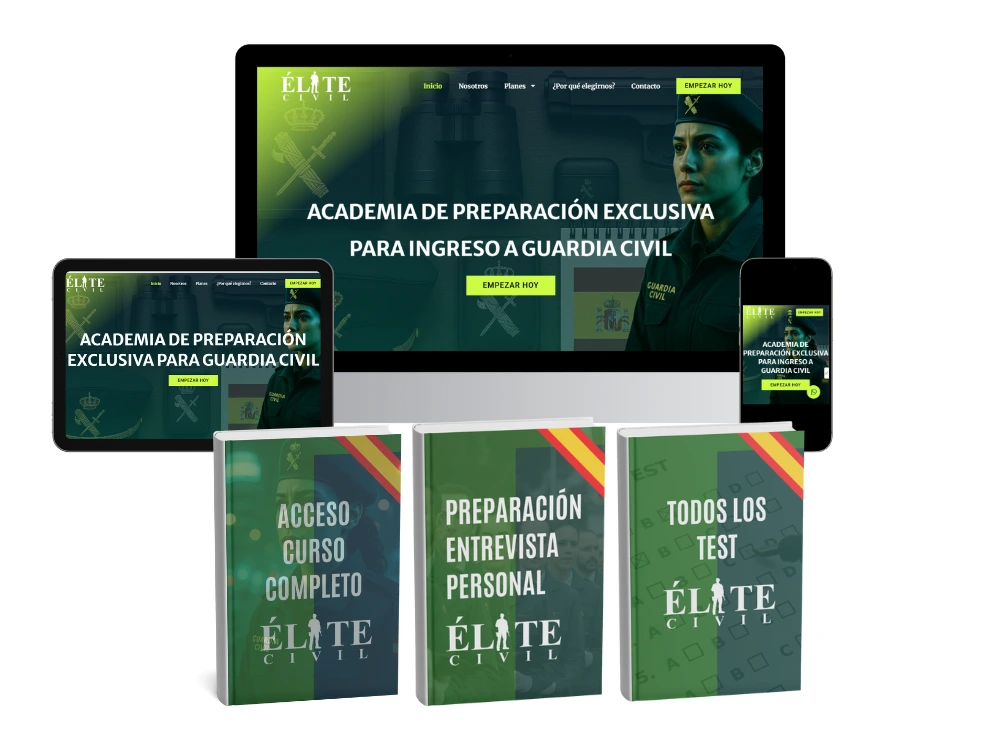 mockup representativo del curso online de guardia civil