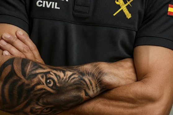 guardia civil con tatuajes